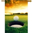 thumbnail image 1 of Golf Ball Grass Sunset Autmun Sports Athletic House Flag 28" x 40" Double Sided Polyester Welcome Yard Garden Flag Banners for Patio Lawn Home Outdoor Decor, 1 of 5