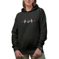 thumbnail image 1 of Golf Ball Heartbeat or Heart Rate, Golf Player, Golfing or Golfer Themed Merch Gift, Black Hooded Sweatshirt or Hoodie, Small, 1 of 5