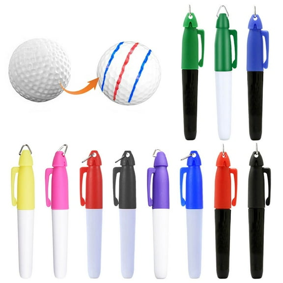 Golf Ball Liner Marker Pen Drawing 90X12Mm Alignment Fadeless Golf Ball Liner Markers Pen Small Size With Hang Hook Purple Fangkenuo