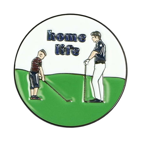 Golf Ball Marker, Golf Ball Mark, 25mm Solid Enamel with No Hat Clip, Round Premium Metal Embossed Golf Ballmarker, Golf Gift Style A