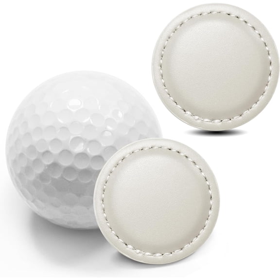 Golf Ball Markers Magnetic Leather Value 2 Pack, Gift Set Mark Position Golf Marker Divot Tool Accessories