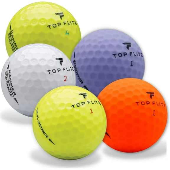 Golf Ball Monkey Cheap Recycled Top Flite Golf Balls Multicolor 50 Pack - Mix of Top Flite XL Golf Balls, Hammer & Empower - Mix of 5A Mint & 4A Near Mint Golf Balls Top Flight Golf Balls for Men