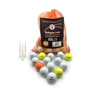 Golf Ball Monkey  Cheap Value Line Series Golf Balls 50 Pack - 4A Golf Balls Recycled/Near Mint Golf Balls Bulk   w/ 15 Tees and Mesh Carrying Bag