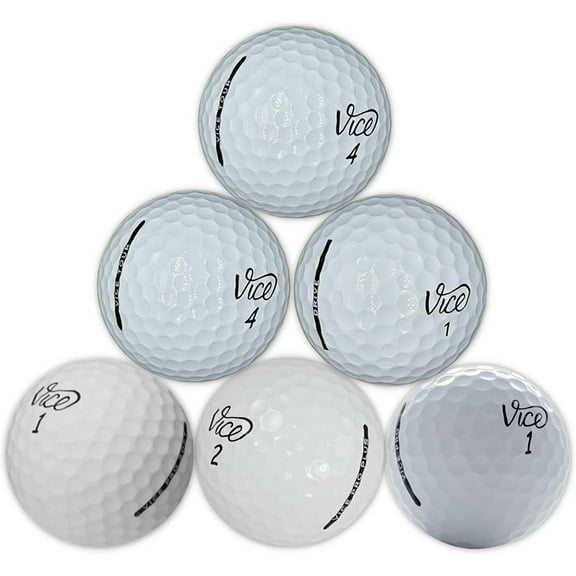 Golf Ball Monkey Recycled Golf Balls for Vice Golf Balls White Mix 48 Pack - 4A/ Near Mint Vice Pro Soft Golf Balls, Vice Pro Golf Balls, Vice Drive, Vice Tour Balls & Vice Pro Plus Golf Balls