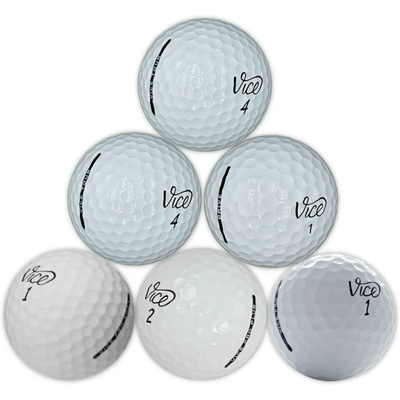 Golf Ball Monkey Recycled Vice Golf Balls White Mix 24 Pack - 4A / Near Mint Vice Pro Soft, Pro, Drive, Tour & Vice Pro Plus Golf Balls Bulk