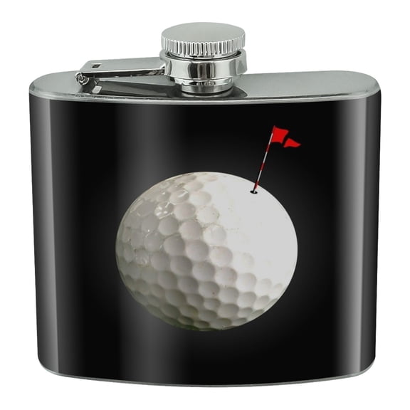Golf Ball Moon Flag Golfing Stainless Steel 5oz Hip Drink Kidney Flask