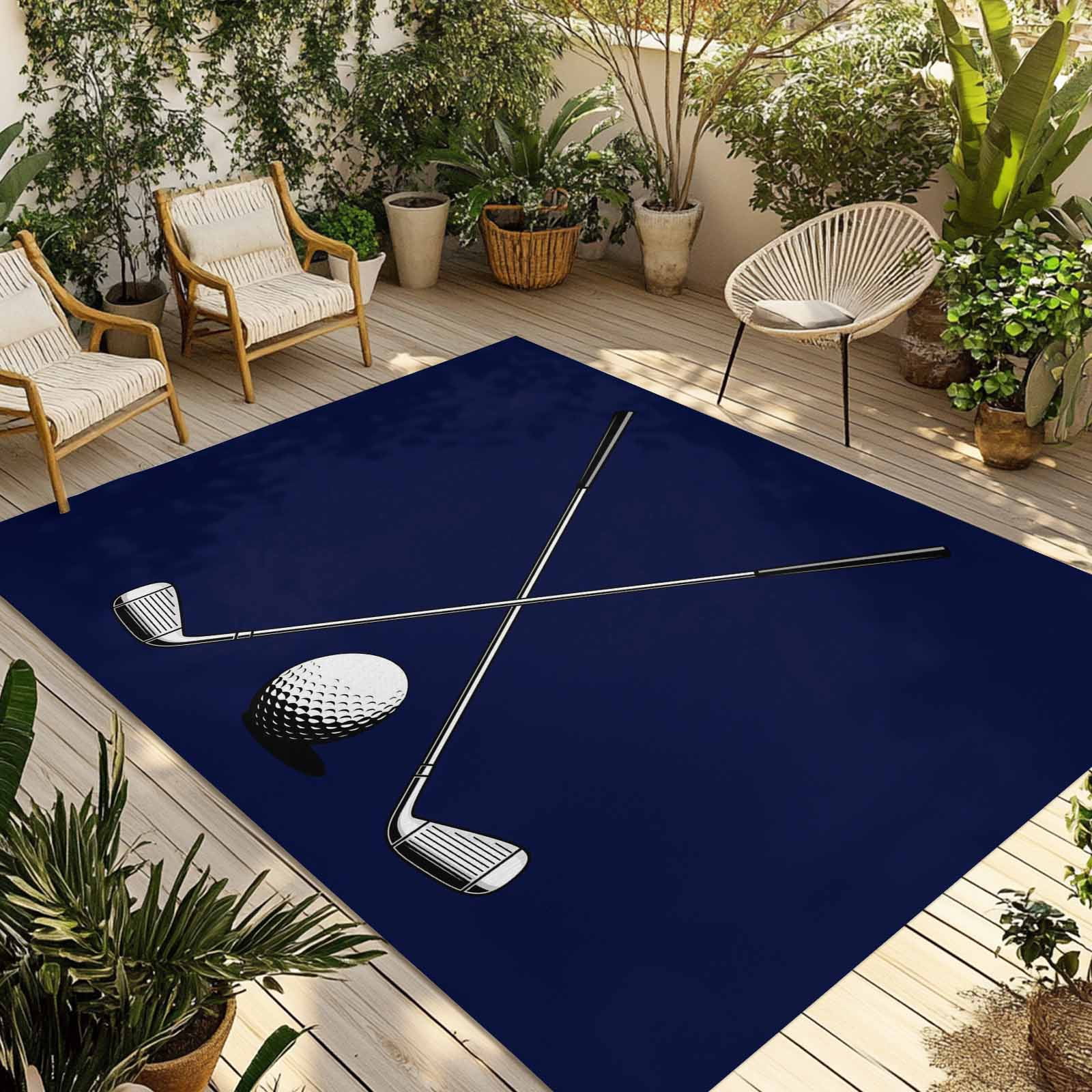 Golf Ramp Rug Golf Ball Outdoor Rug 4x6 Ft - Reversible Patio Rug Outdoor Camping ...