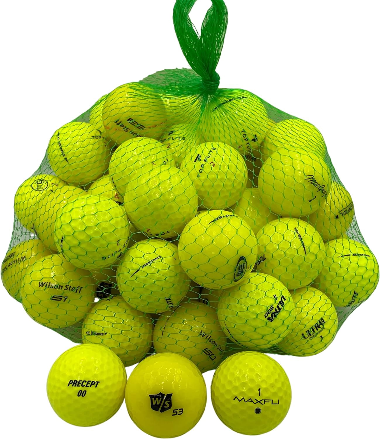 Golf Ball Planet - 50 Pack Recycled Golf Balls Yellow Mix (5A/Mint)