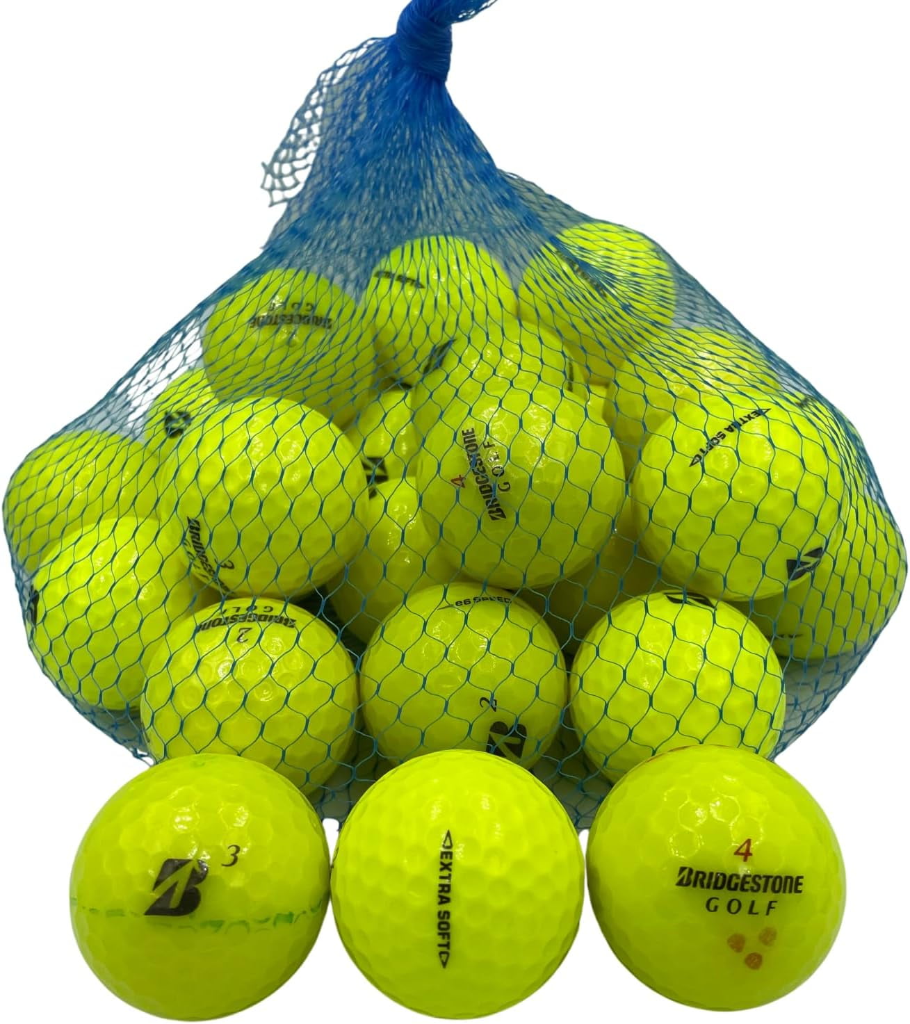 Golf Ball Planet - Bridgestone Mix Recycled Golf Balls (24 Pack, 5A/Mint, Yellow)