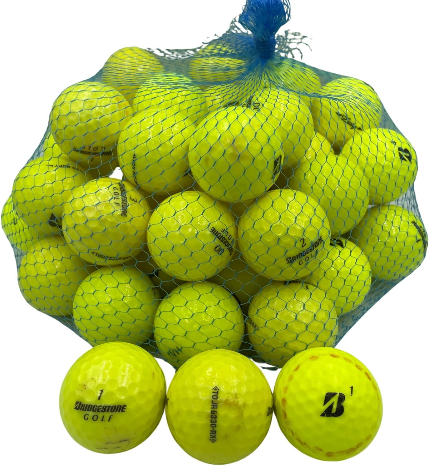 Golf Ball Planet - Bridgestone Mix Recycled Golf Balls (50 Pack, 3A/Good, Yellow)