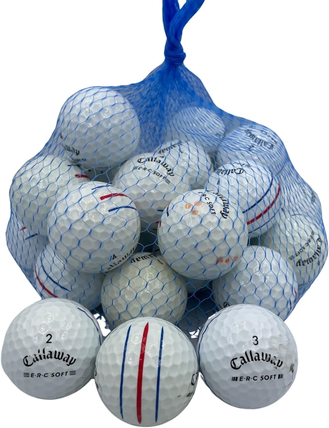 Pre-Owned Golf Ball Planet - ERC Soft Triple Track Recycled Golf Balls for Callaway (3A/Good, 24 Pack, White)