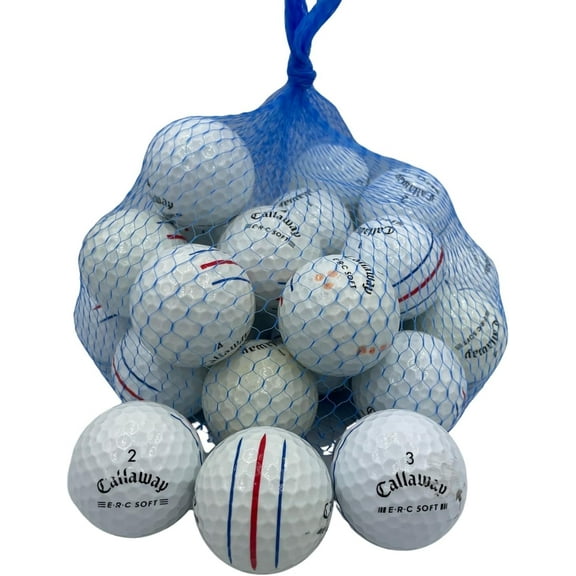 Pre-Owned Golf Ball Planet - ERC Soft Triple Track Recycled Golf Balls for Callaway (3A/Good, 24 Pack, White)