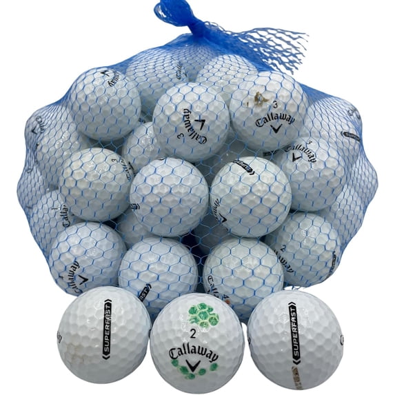 Golf Ball Planet - Callaway Superfast Recycled Golf Balls (4A/Near Mint, 50 Pack, White)