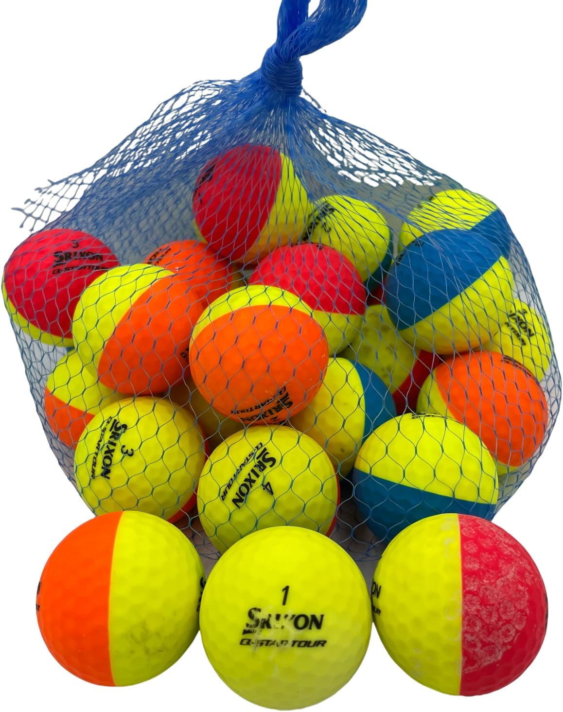 Golf Ball Planet - Srixon Q Star Tour Recycled Golf Balls (3A/Good, 24 Pack, Divide Color Mix)