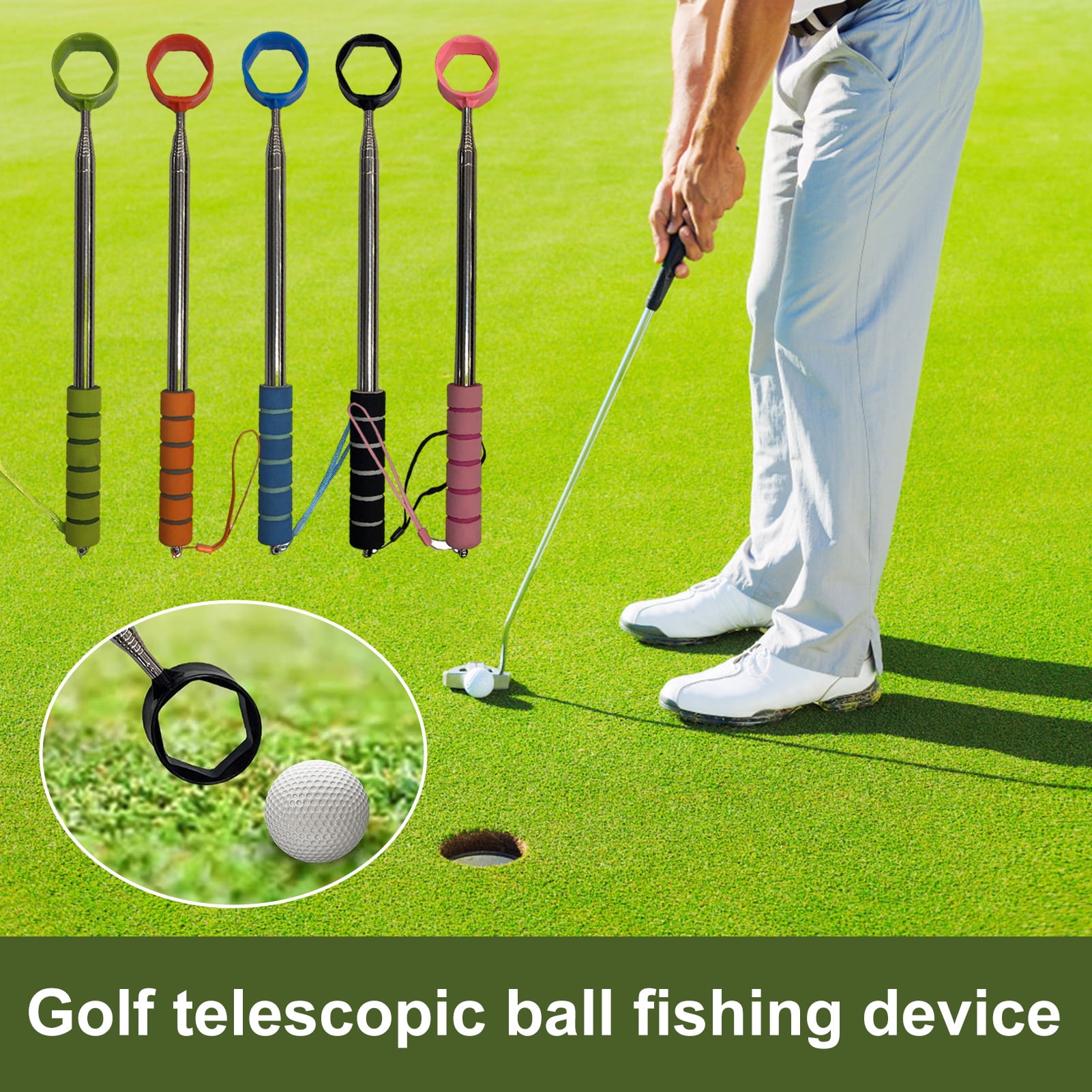 Golf Ball Retriever Telescopic Ball Retriever Tool Stainless Steel Golf Ball Grabber Pickup