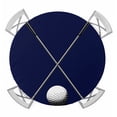thumbnail image 1 of Golf Ball Round Tablecloth for 45-54 Inch Tables, Fitted Table Cover with Elastic Edge, Navy Blue Monochrome Sport Waterproof Outdoor Table Cloth Protector for Patio Garden Dinner Picnic, 1 of 9
