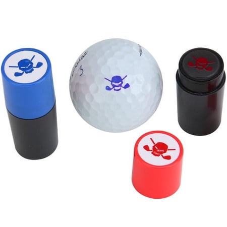 Golf Ball Stamp W/ Skull Design - Blue Ink