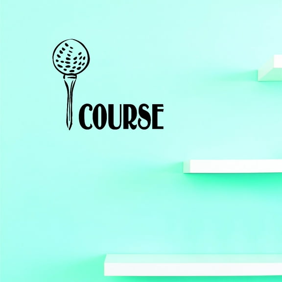 Golf Ball Tee Course Sports Sign Picture Art Vinyl Wall Decal Sticker 12x18 Inches