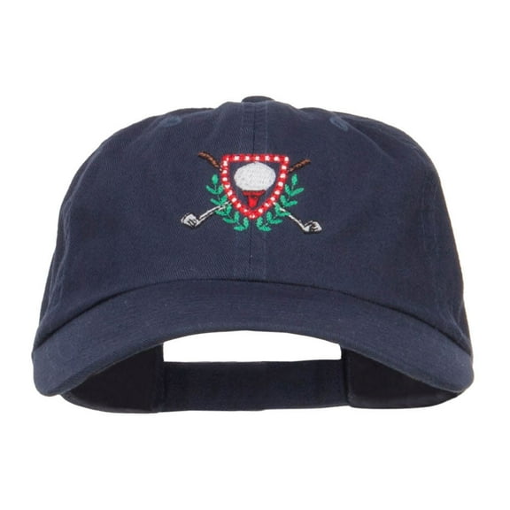 Golf Ball Tee Crest Embroidered Cap - Navy OSFM