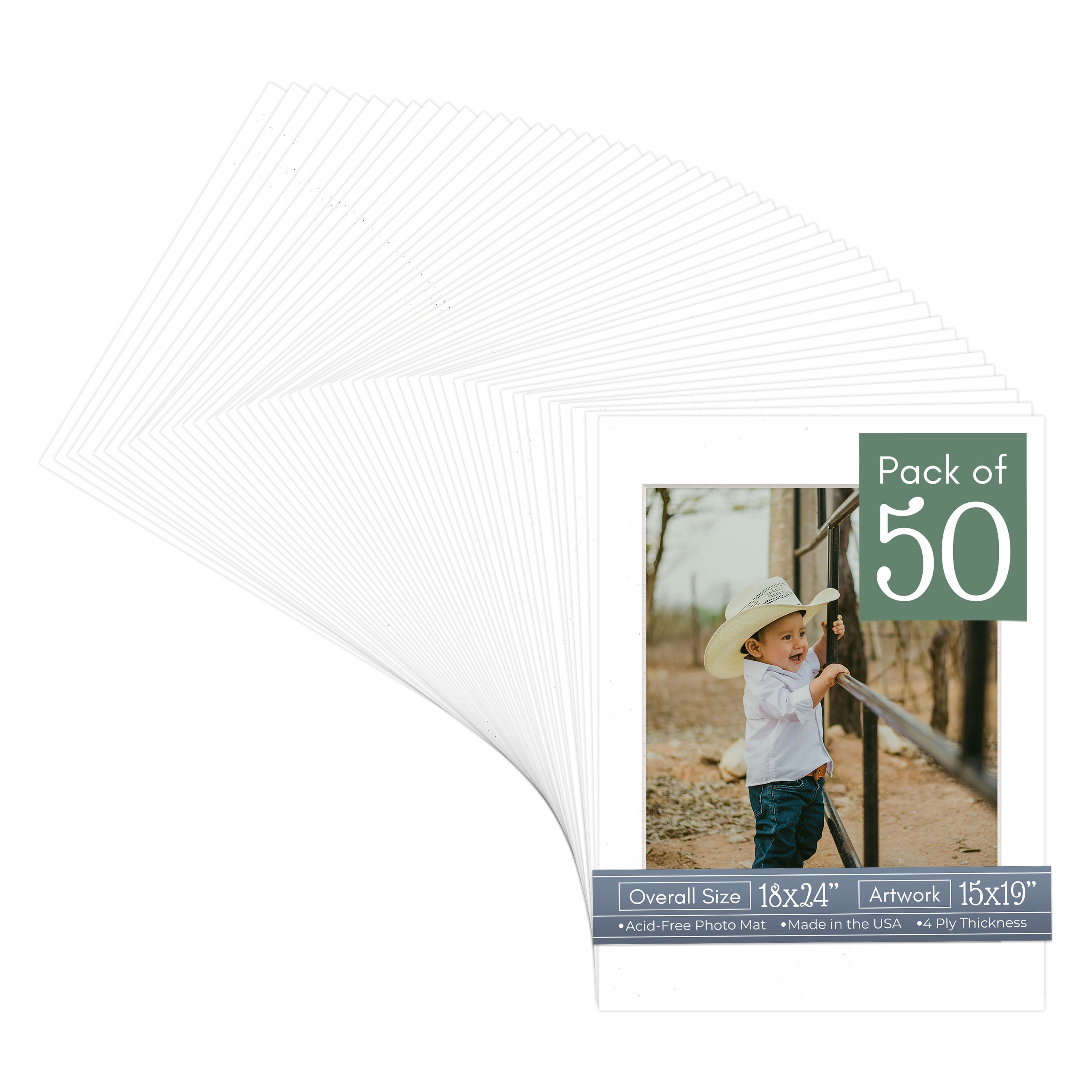 Golf Ball Texture Picture Frame Mat for 18x24 Frames - Fits 15x19 Photos - 50 Mats