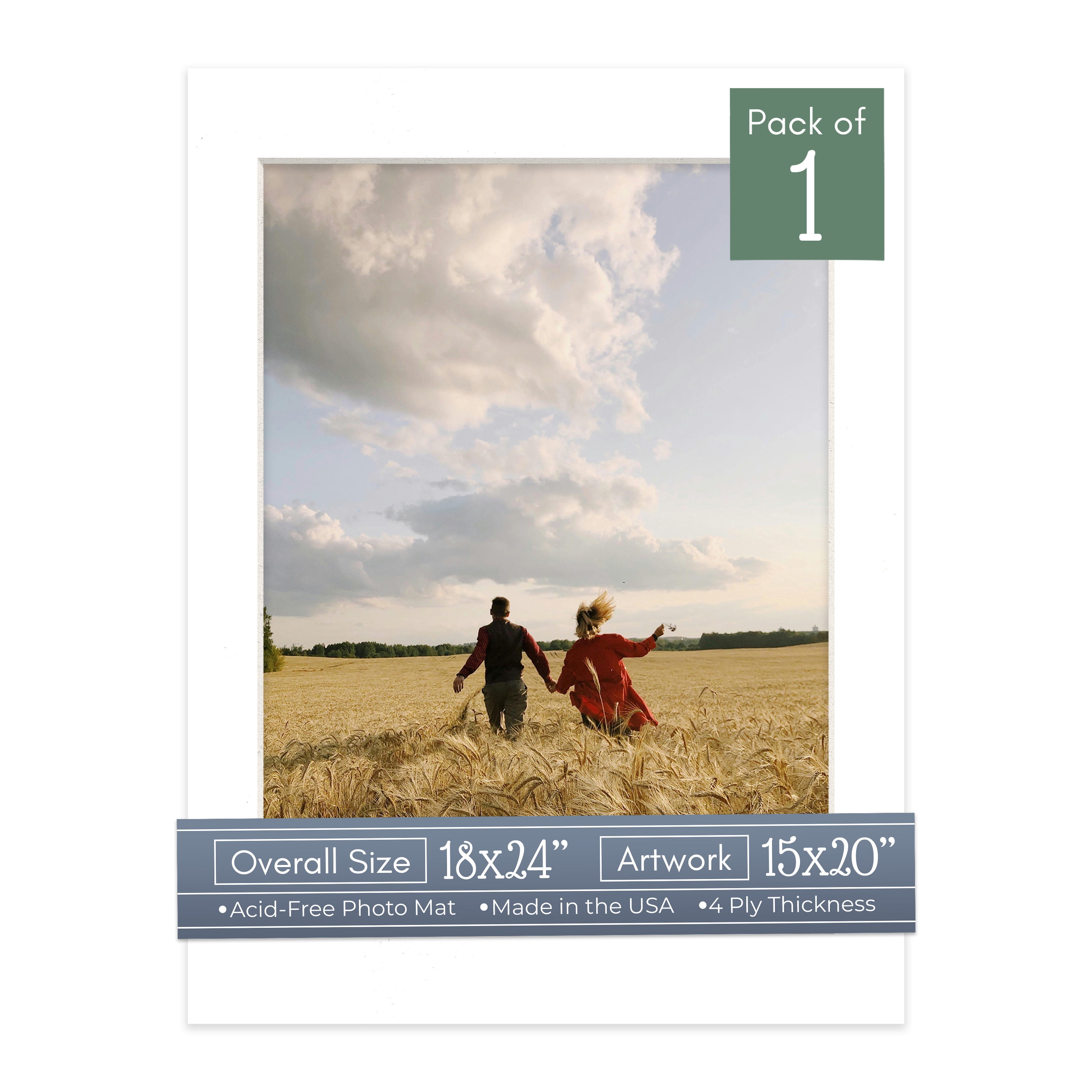 Golf Ball Texture Picture Frame Mat for 18x24 Frames - Fits 15x20 Photos - 1 Mat
