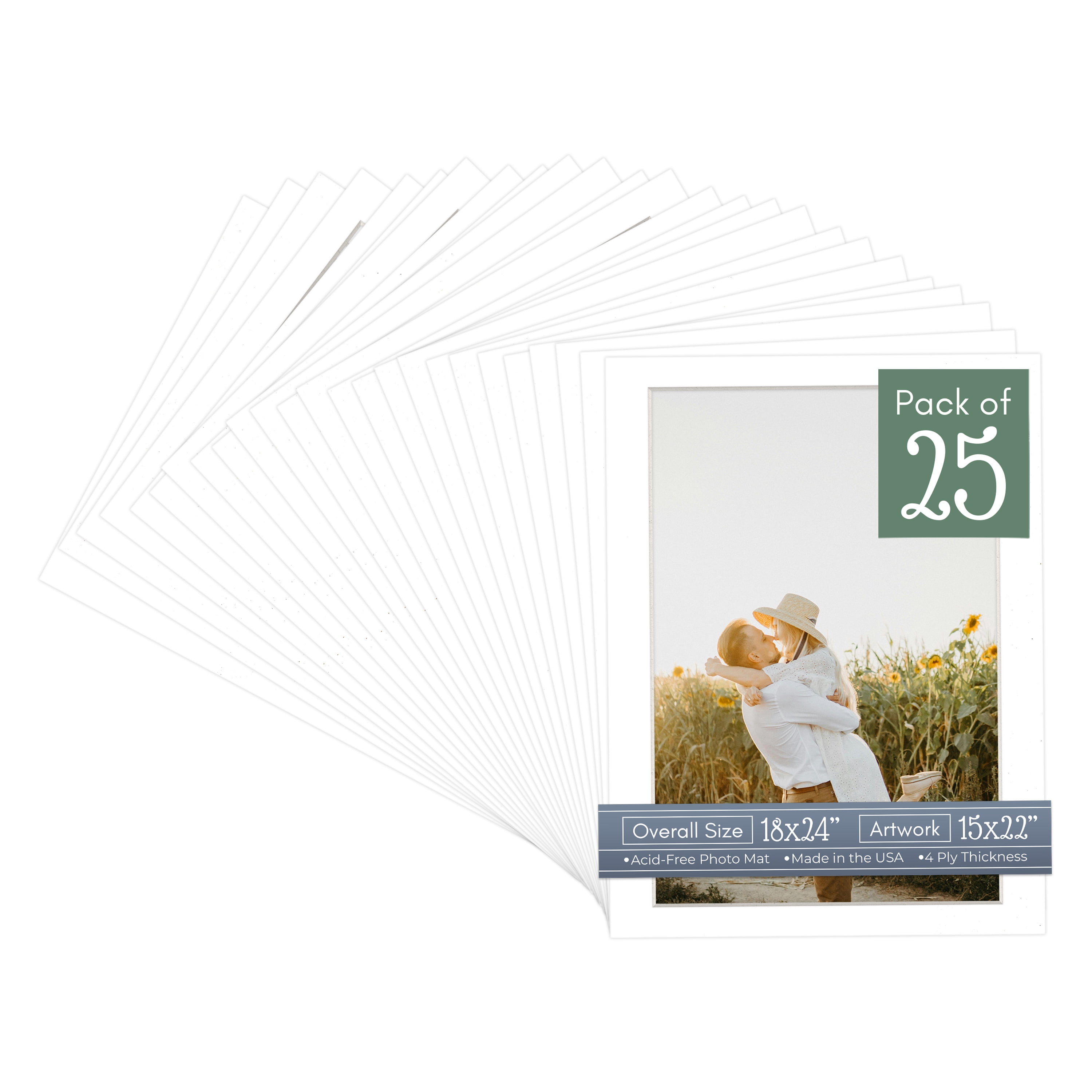 Golf Ball Texture Picture Frame Mat for 18x24 Frames - Fits 15x22 Photos - 25 Mats