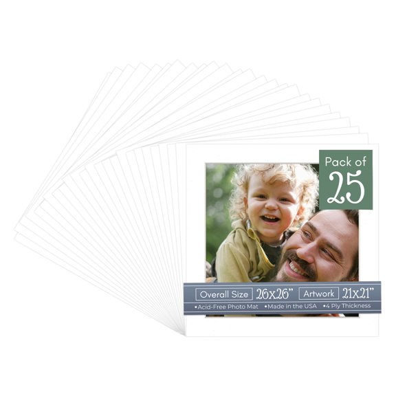 Golf Ball Texture Picture Frame Mat for 26x26 Frames - Fits 21x21 Photos - 25 Mats