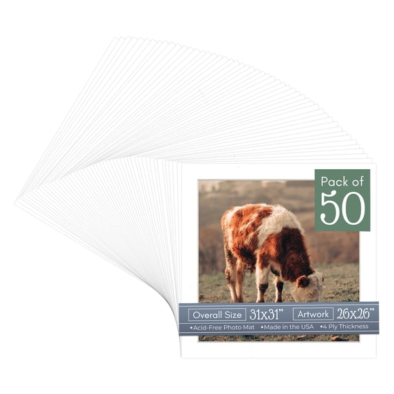 Golf Ball Texture Picture Frame Mat for 31x31 Frames - Fits 26x26 Photos - 50 Mats