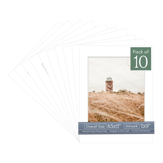 Golf Ball Texture Picture Frame Mat for 8.5x11 Frames - Fits 7x9 Photos - 10 Mats