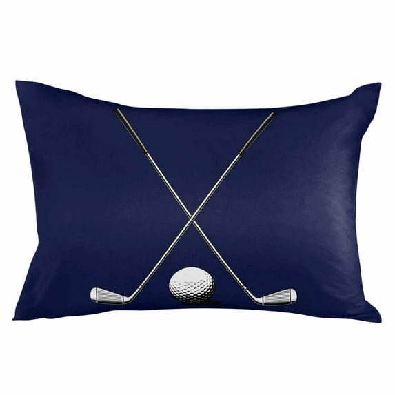 Golf Ball Throw Pillow Cover 12 x 20 Inch Decorative Pillow Cover Navy Blue Monochrome Sport Lumbar Pillowcase Seasonal Rectangle Cushion Case for Couch Sofa Bed Living Room