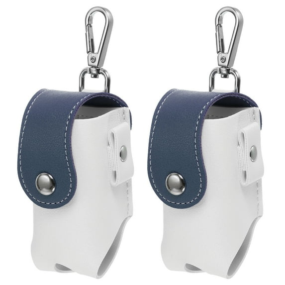 Golf Ball Waist Bag, Golf Ball Carry Pouch with Tee Holder, Buckle, Clip, White Blue 2 Pack