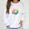 thumbnail image 1 of Golf Ball Watercolor Golfer Splash Aesthetic Graphic Unisex Sweatshirt M392307, Up to Size 5XL, 1 of 2