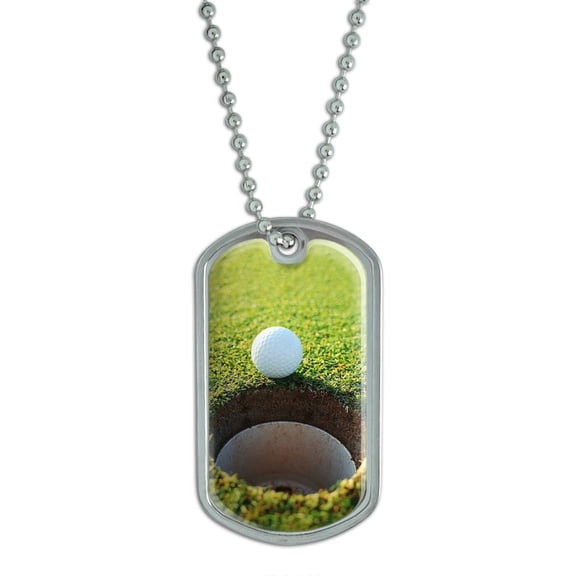 Golf Ball and Hole - Golfing Dog Tag