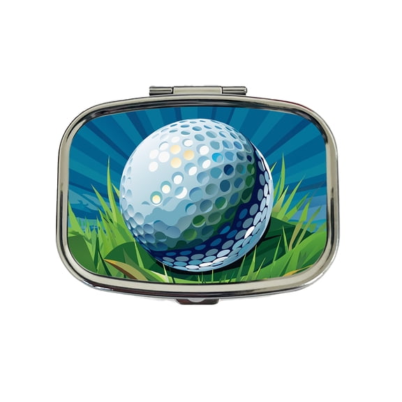 Golf Ball on Grass Sport Small Travel Handbag Pill Box Case