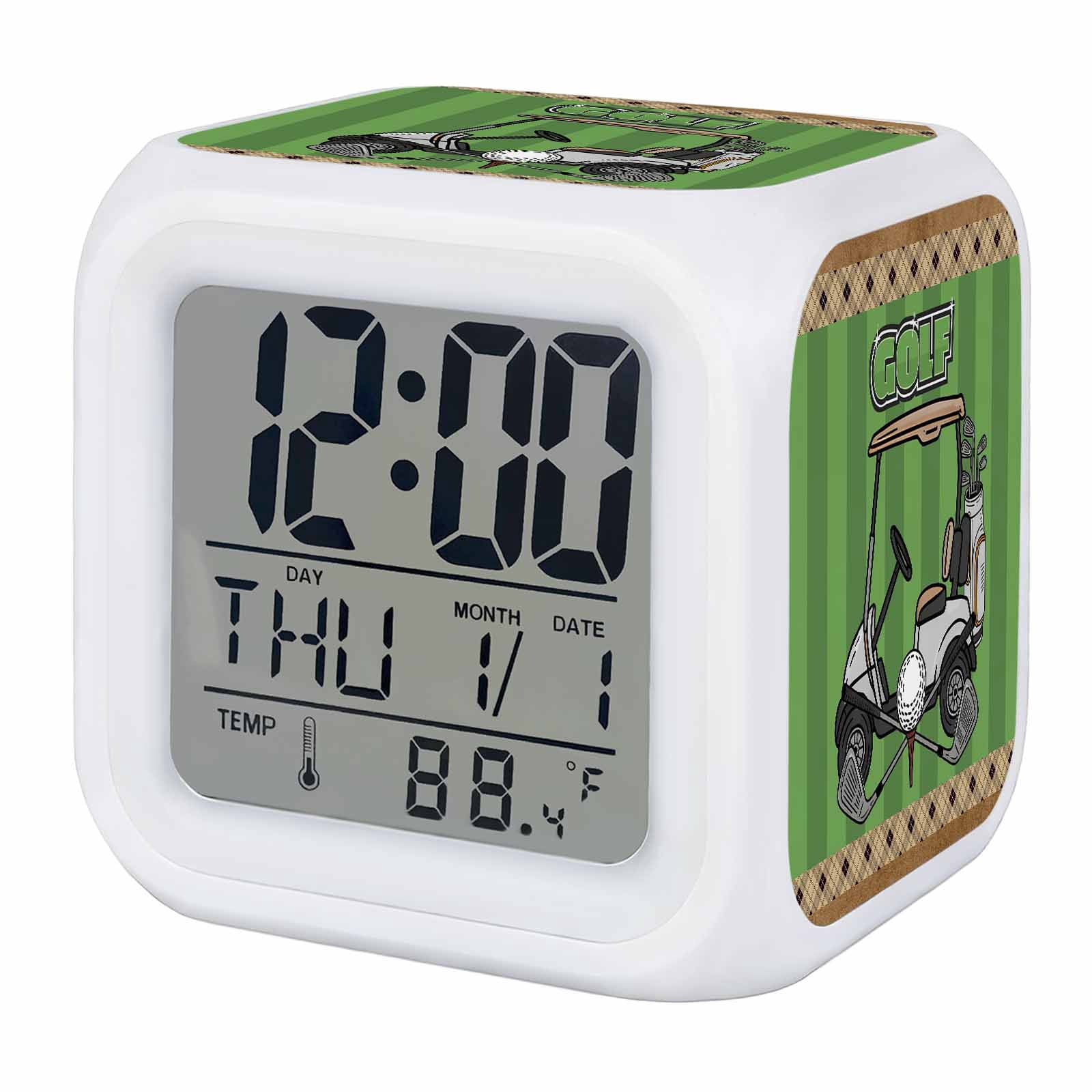Golf Balls Digital Alarm Clock for Bedrooms, Smart LED Alarm Clock with ...