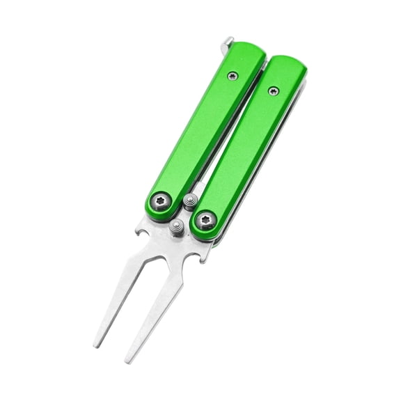 Golf Balls Fork Pivots Divot Tool with Foldable Design, Turf Grooves for Lawns Repair & Green Maintenance