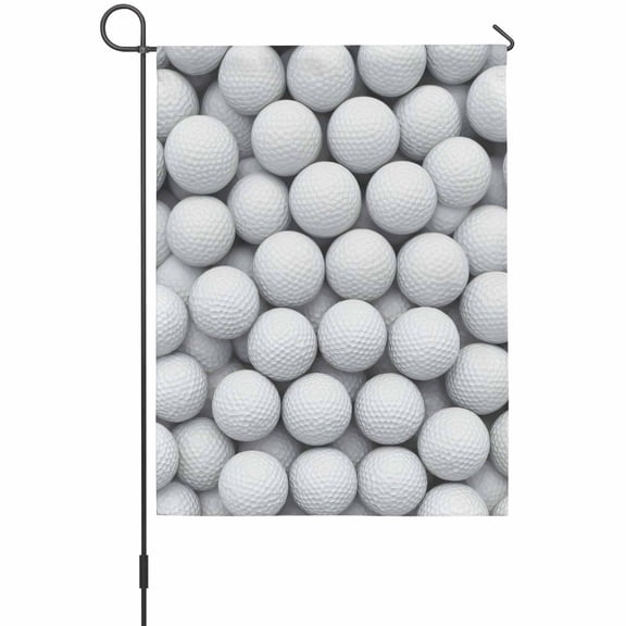 Golf Balls Garden Flags For Outdoor, Sports Balls Modern Style Small Double Side Yard Flags Weather Proof Garden Decor for Lawn Outside Holiday 12 x 18 Inches