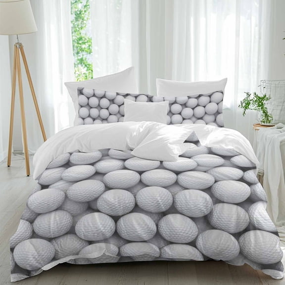 Golf Balls Queen Size Comforter Set, Sports Balls Modern Style Bedding for All Seasons, 4 Pcs Bed Set, 1Quiltcover (90"x92") ,1Sheet(94"x116"), 2Pillowcases (30"x20")