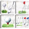 thumbnail image 1 of Golf Balls Wall Art Golf Clubs Canvas Wall Decor Leisure Sports Poster Artwork for Gym Living Room Office Man Bedroom Painting Modern Minimalism Frame Print Artwork (12''''W x 12''''H x 4), 1 of 6
