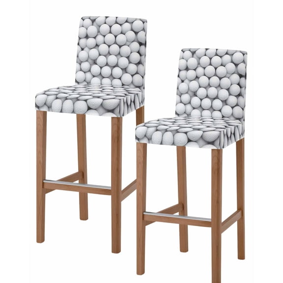 Golf Bar Stool Covers Set of 2, Modern Geometric Abstract Balls Textured Stretch Washable Bar Chair Covers with Backs, Removable Pub Counter Height Chair Cover for Kitchen Dining Room Cafe