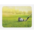 thumbnail image 1 of Golf Bath Mat, Lets Golf Teeing Ground Golf Clubs and Ball on Grass in Morning Sunrise, Plush Bathroom Decor Mat with Non Slip Backing, 29.5" X 17.5", Pastel Yellow Green Grey, by Ambesonne, 1 of 2