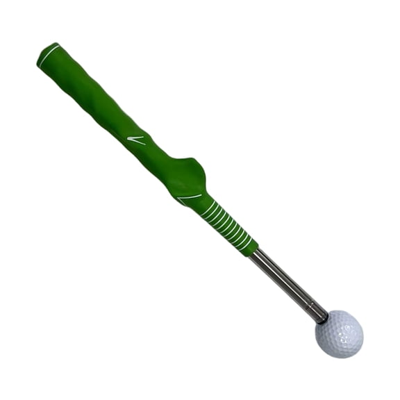 Golf Beginner Swing Training Stick, Telescopic Posture Correction Tool, Adjustable 15-26 Inch Length, Rubber Material, Indoor Outdoor Golf Practice Aid, Green
