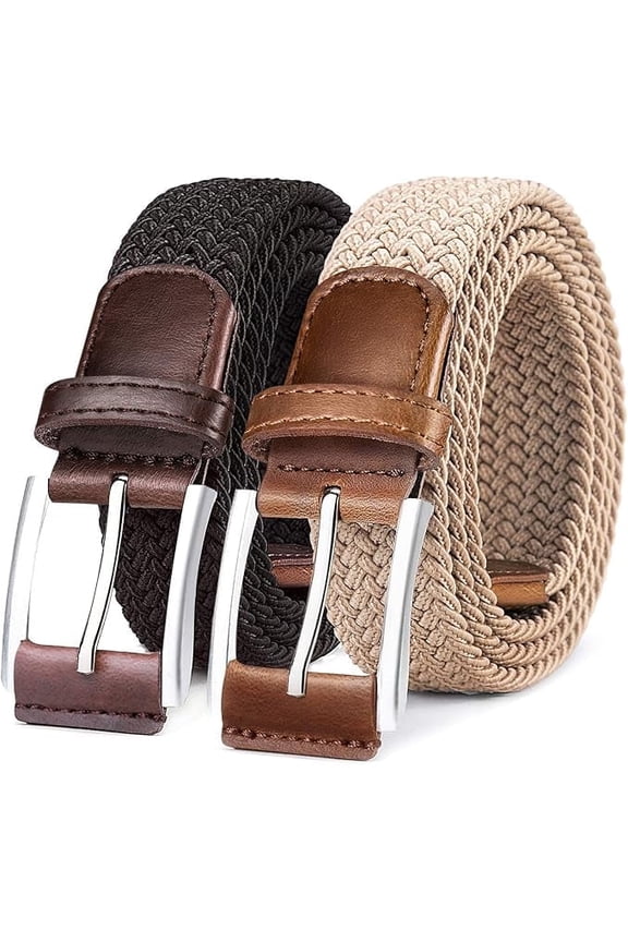 Golf Belts for Men, 2Pack Men's Ratchet Web Belt Nylon Belts for Men No Holes Invisible, Waist 26"-36"