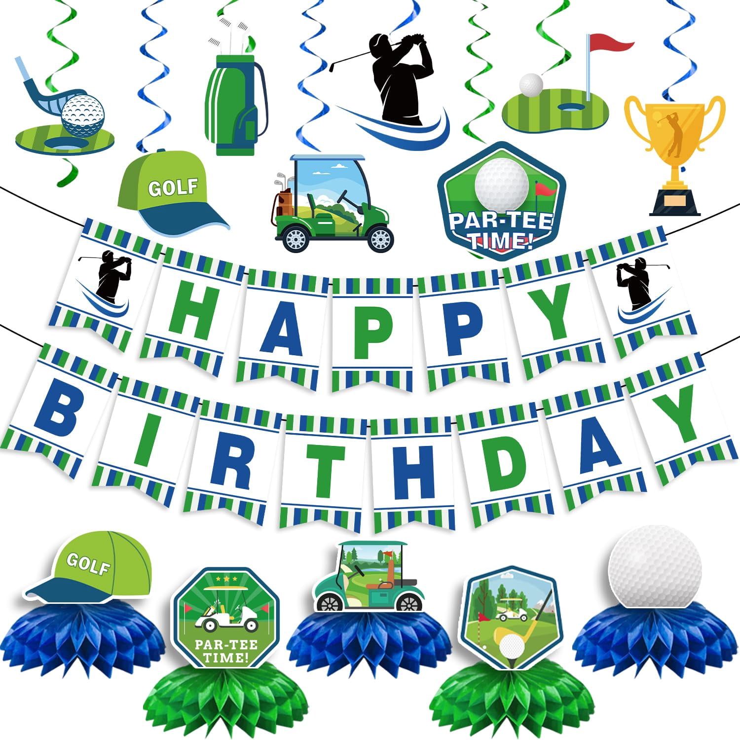 Golf Birthday Party Decorations, Pre-assembled Golf Party