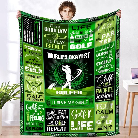 Golf Blanket Gifts for Girls Boys Team Ultra Soft Warm Flannel Golf Throw Blanket Golf Lovers Merch Stuff for Women Men 50"X40"