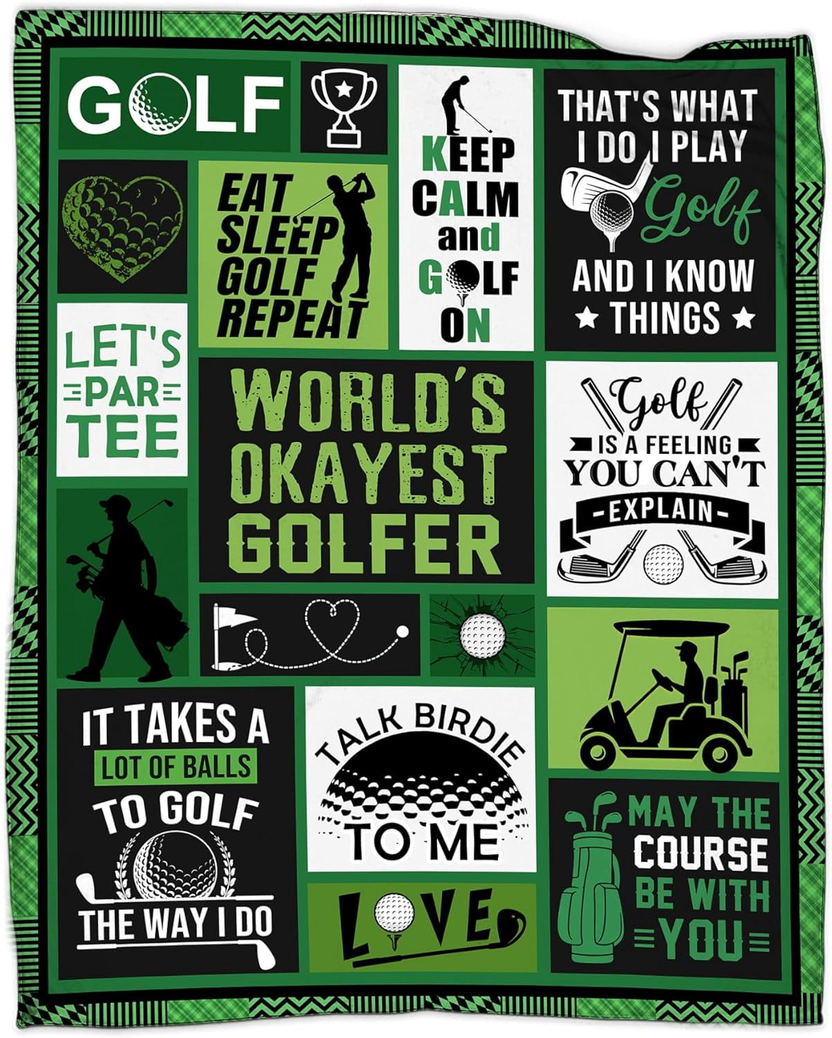 Golf Blanket, Golf Gifts for Men Unique, Gifts for Golfers Men Women, Golfing Gift for Golfs Lovers Accessories Golfs Player Gift Throw Blanket Soft Flannel Birthday Home Decor 50''x 60''