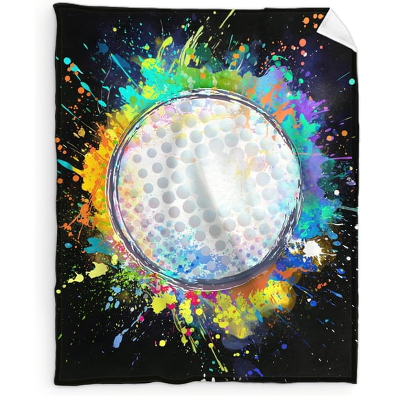 Golf Blankets and Throws - 50x40 Inches Sport Throw Blanket for Boys Girls Kids Teens - Black Golf Gifts for Golf Lovers