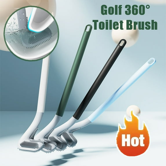 Golf Brush Head Toilet Brush, No Dead Corner Cleaning Design, Includes Wall-Mounted Hook For Bathroom Organization, Ideal For Home Bathroom Use