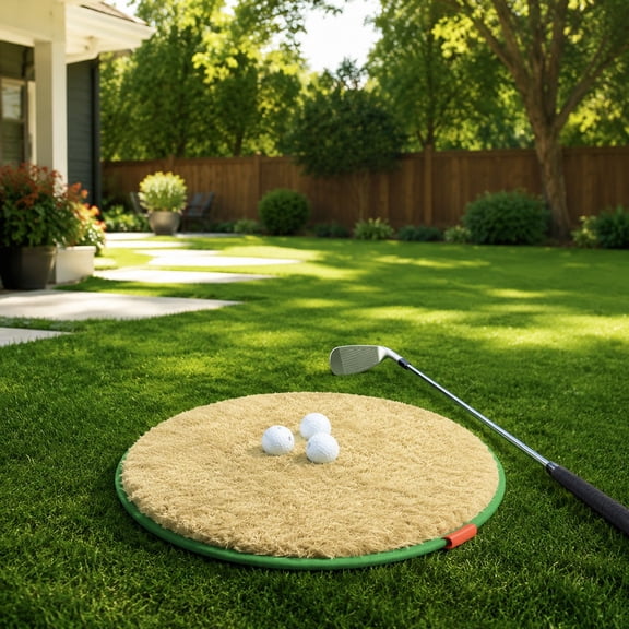 Golf Bunker Practice Mat with 2 Balls, Portable Golf Hitting Mat with Non-Slip TPR Base for Golfers, Indoor Backyard Practice for Fathers Day, Christmas and Thanksgiving