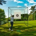 thumbnail image 1 of Golf Cage Net 10x10x10 Ft Freestanding Cage Net Driving Range with Metal Frame Swing Practice Mat Target Cloth Netting Enclosure, 1 of 9